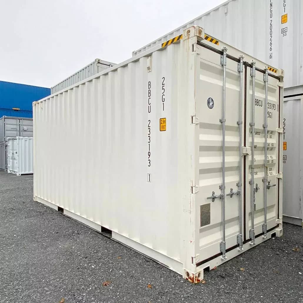 CONTENEUR MARITIME BLANC HC DE 20 PIEDS